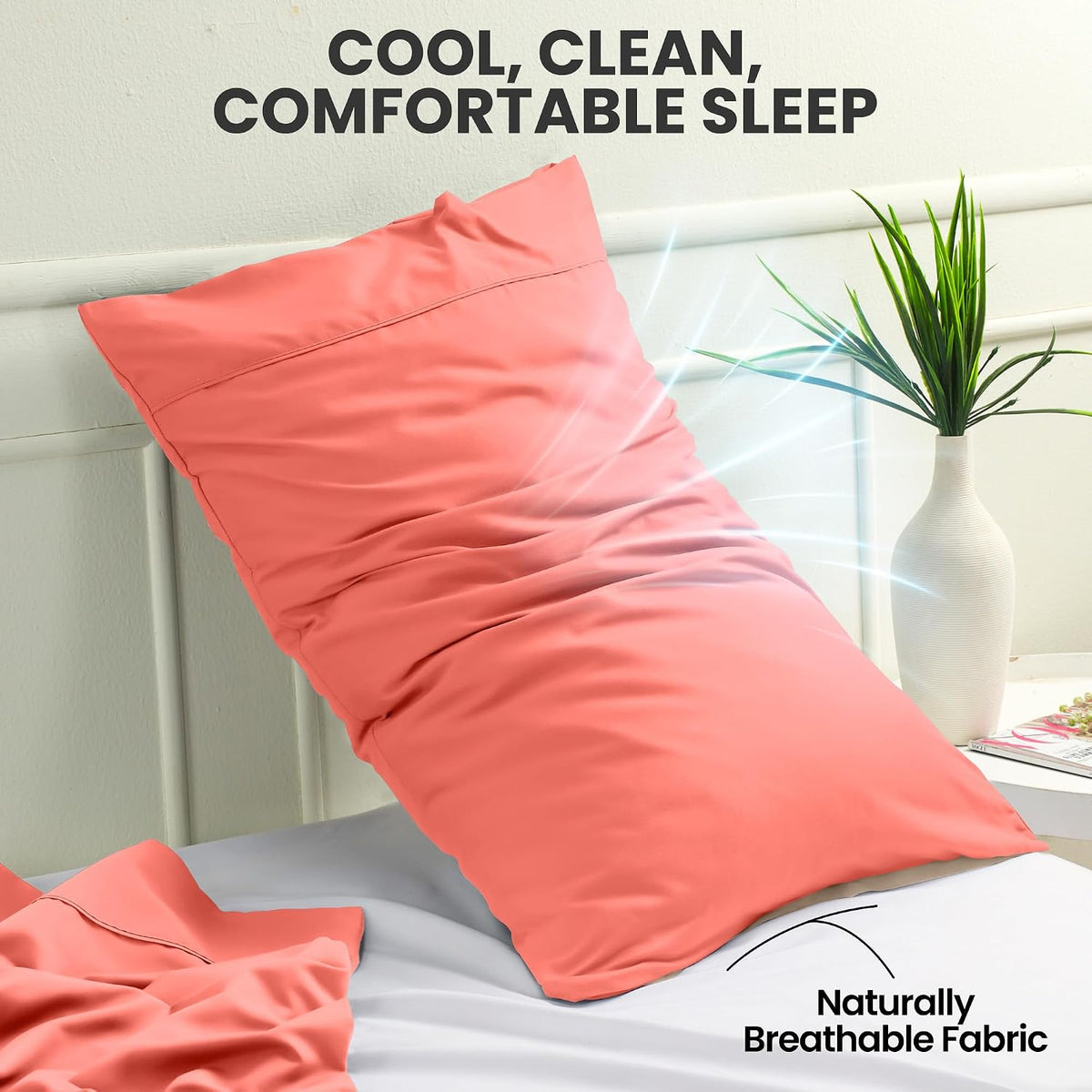 King - Pack of 2 microfiber pillowcases, alternate view 6