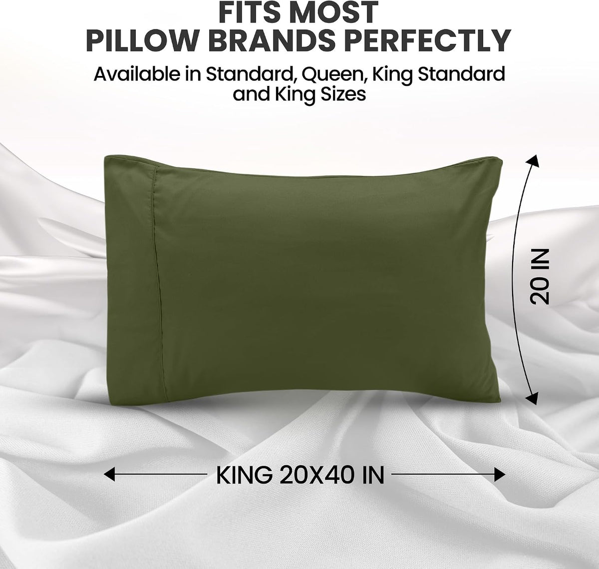 King - Pack of 2 polyester pillowcases, alternate view 2