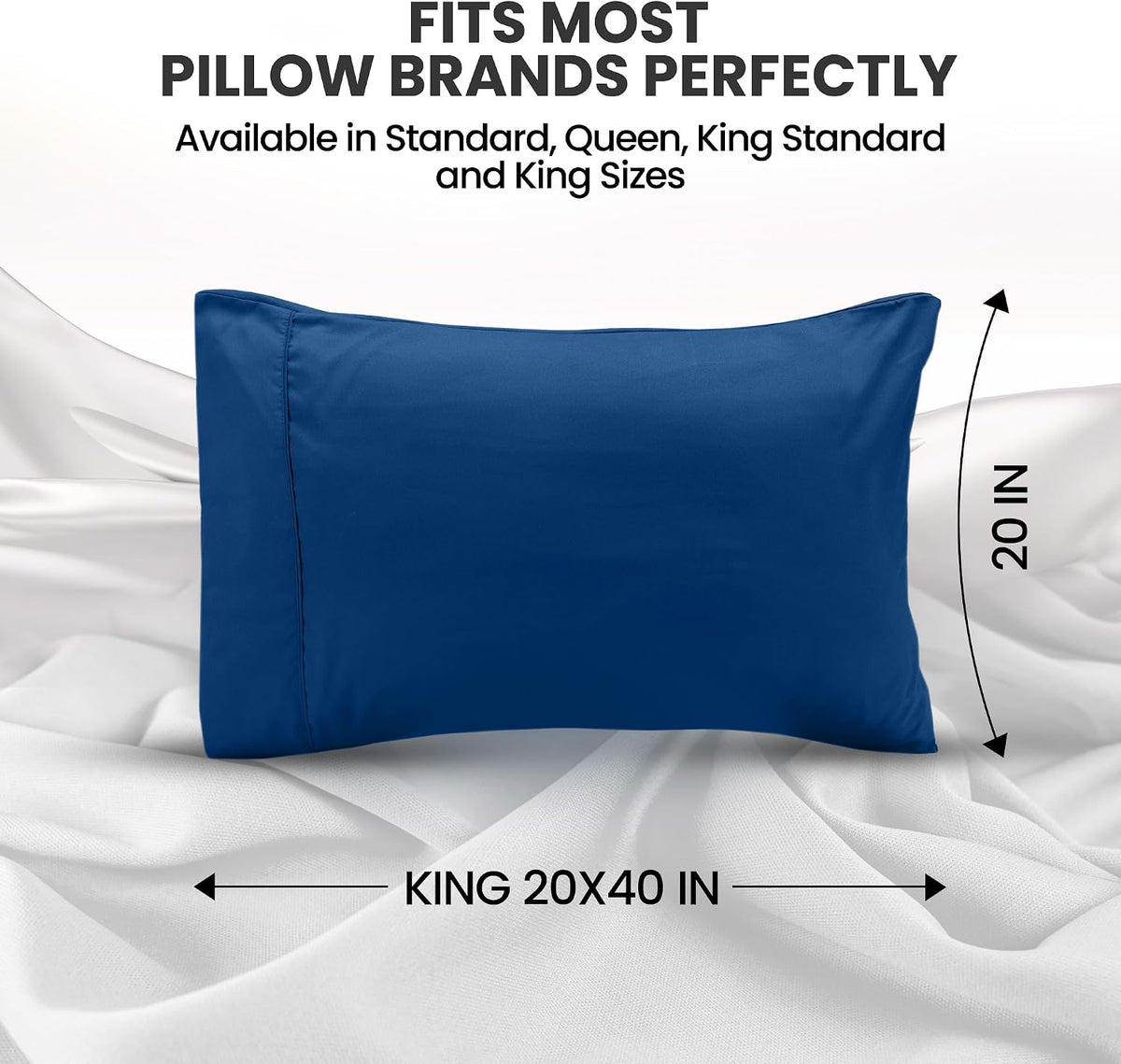 King - Pack of 2 polyester pillowcases, alternate view 2