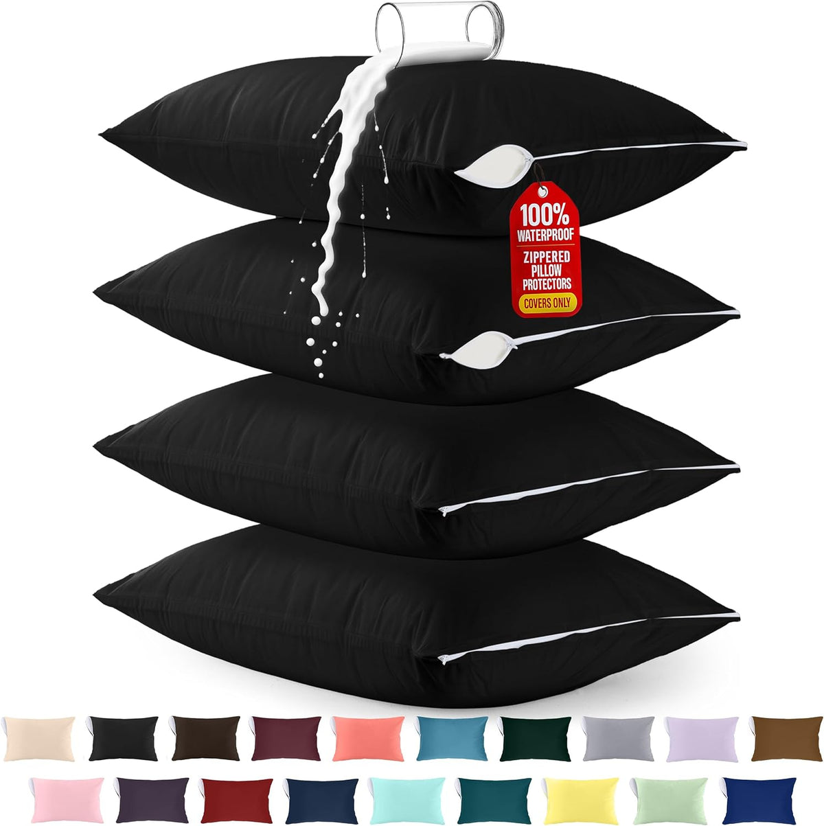 King polyester pillowcases in Black