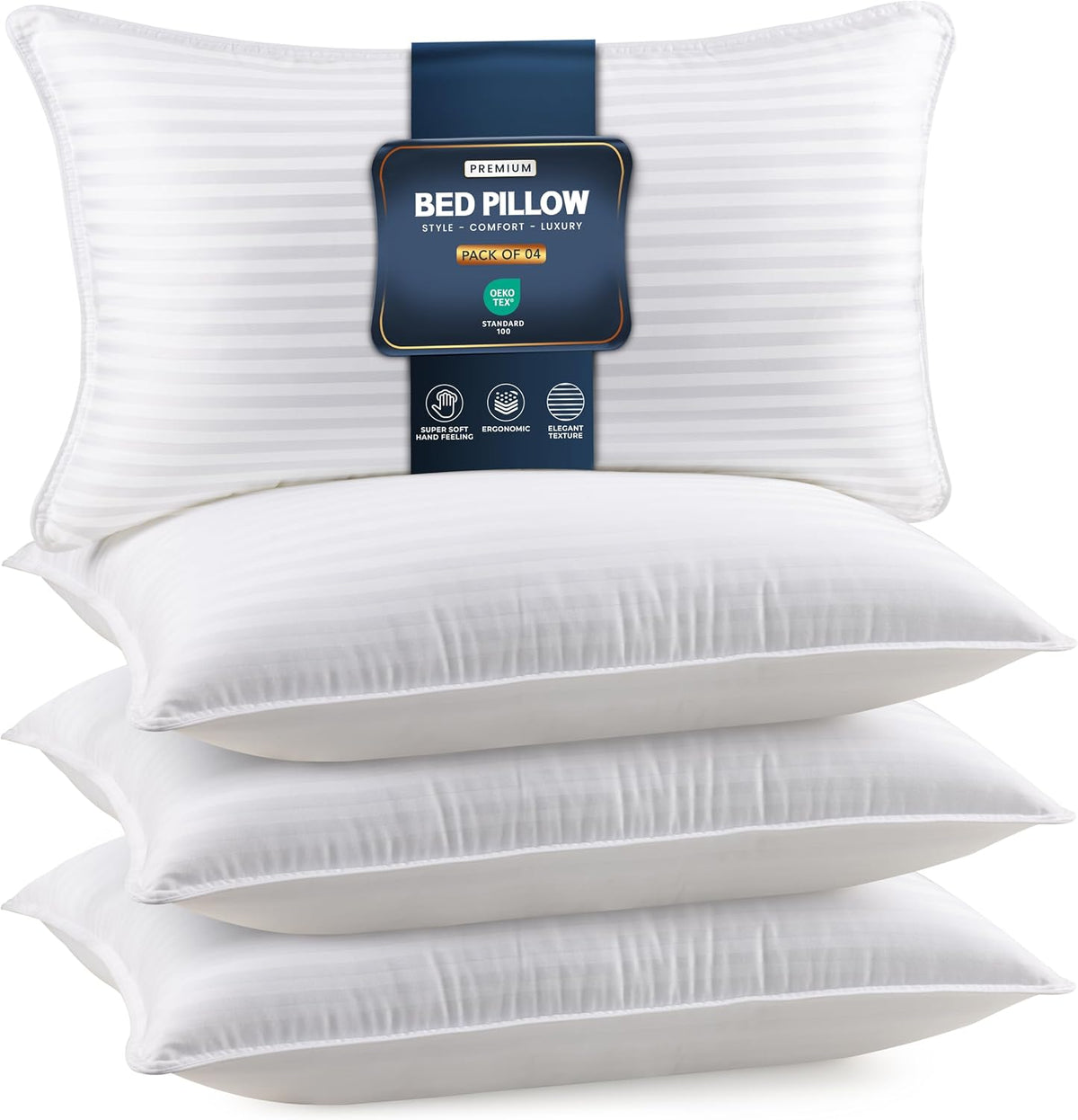 King polyester pillows in White