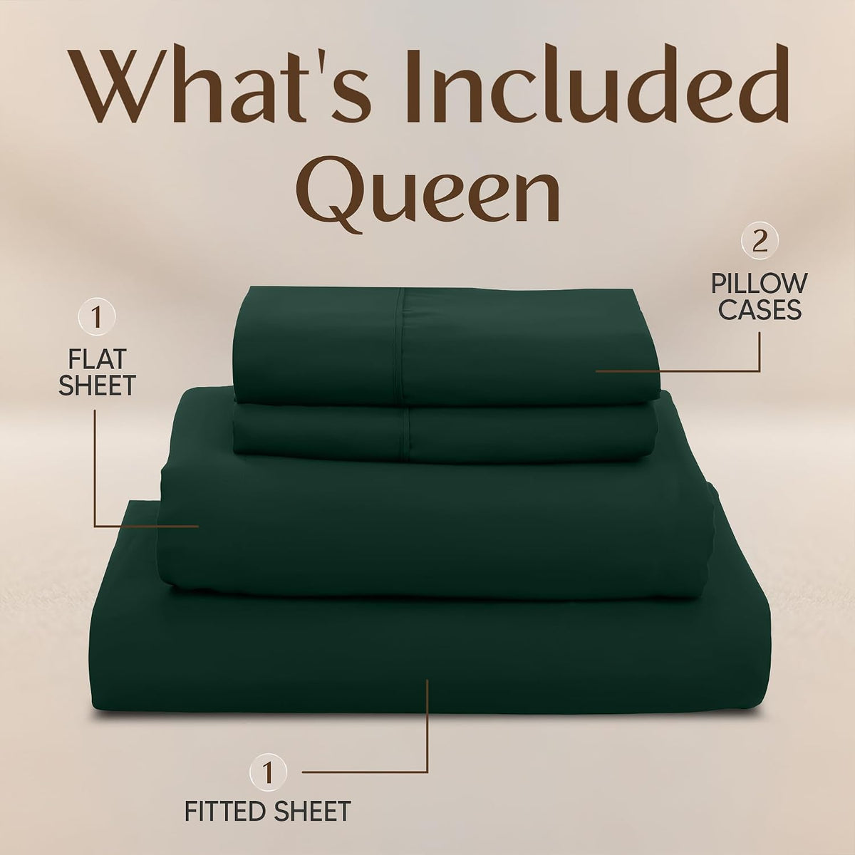 Queen microfiber bedding sets in Emerald Green, alternate view 3