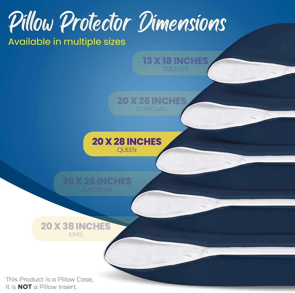 Queen polyester pillowcases in Navy Blue, alternate view 2