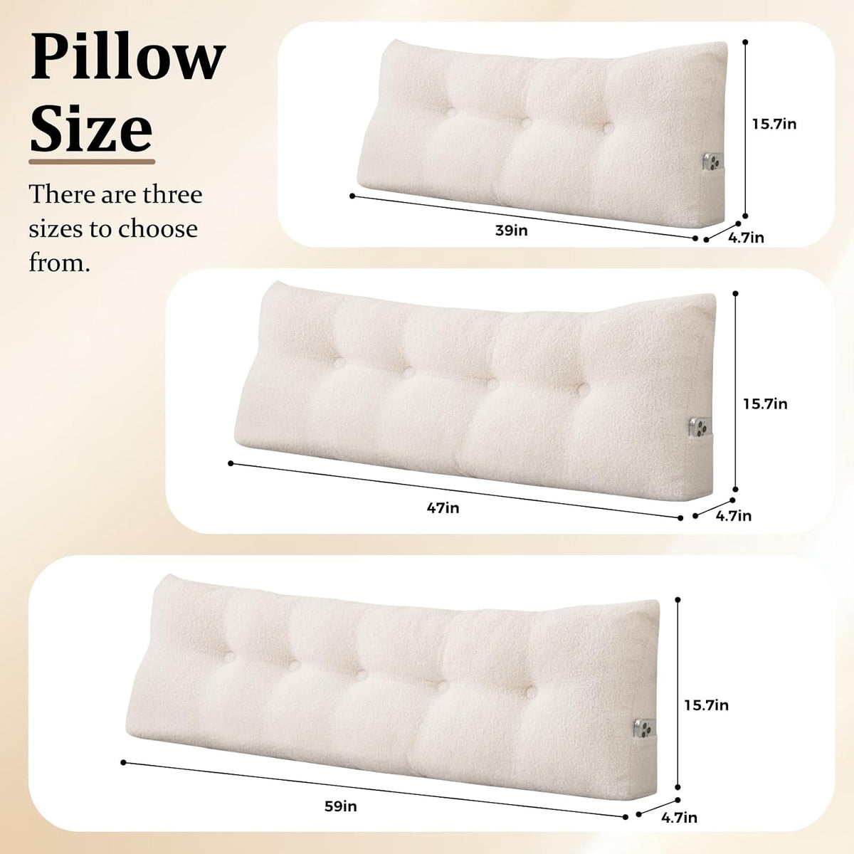 Twin:39in*4.7in*15.7in cotton backrest pillows in Blush Pink, alternate view 7