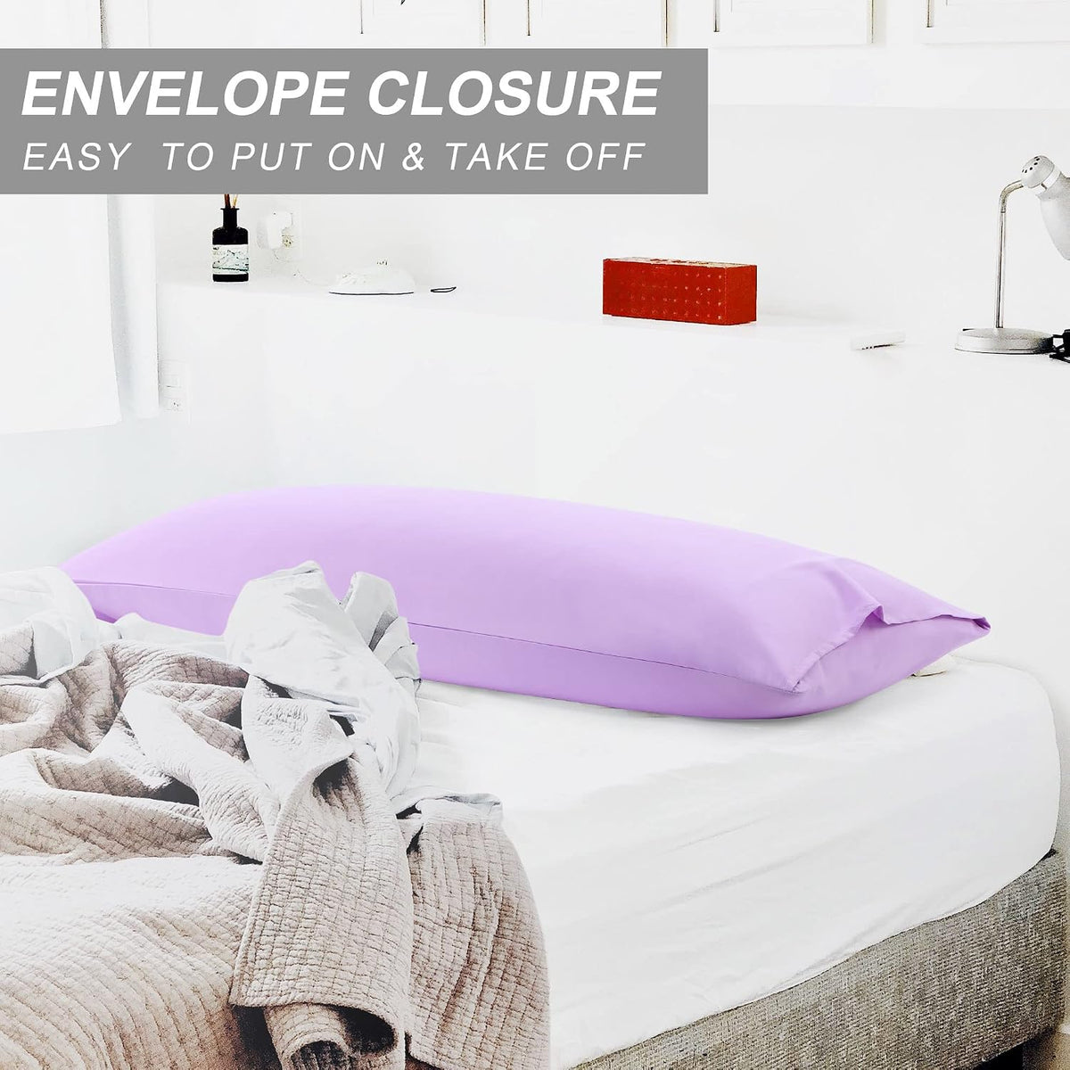 Body(20"x60") polyester pillowcases in Violet, alternate view 6