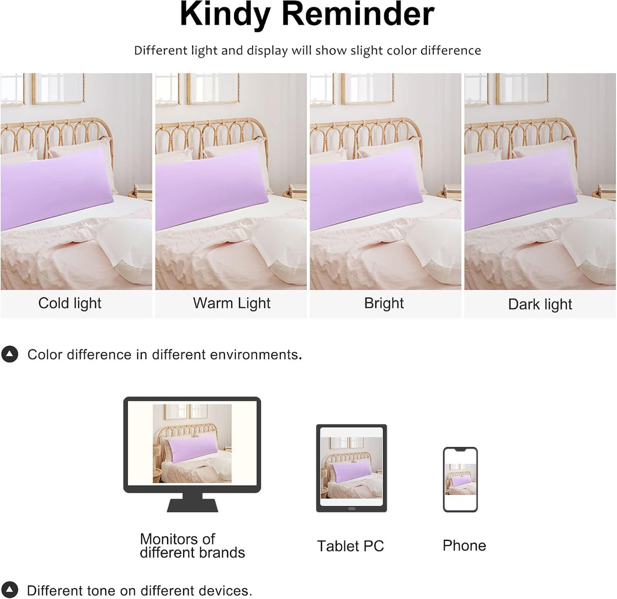 Body(20"x60") polyester pillowcases in Violet, alternate view 8