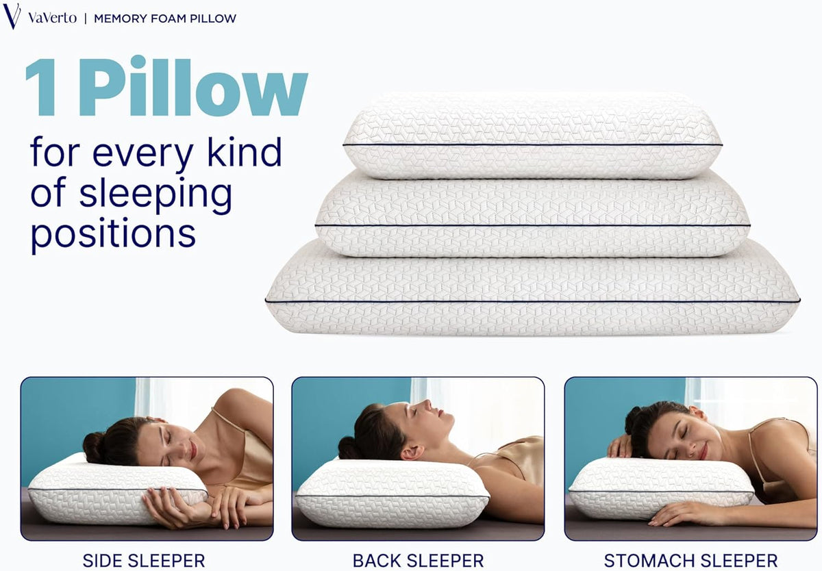 Queen gel memory foam pillows in Original White, alternate view 5