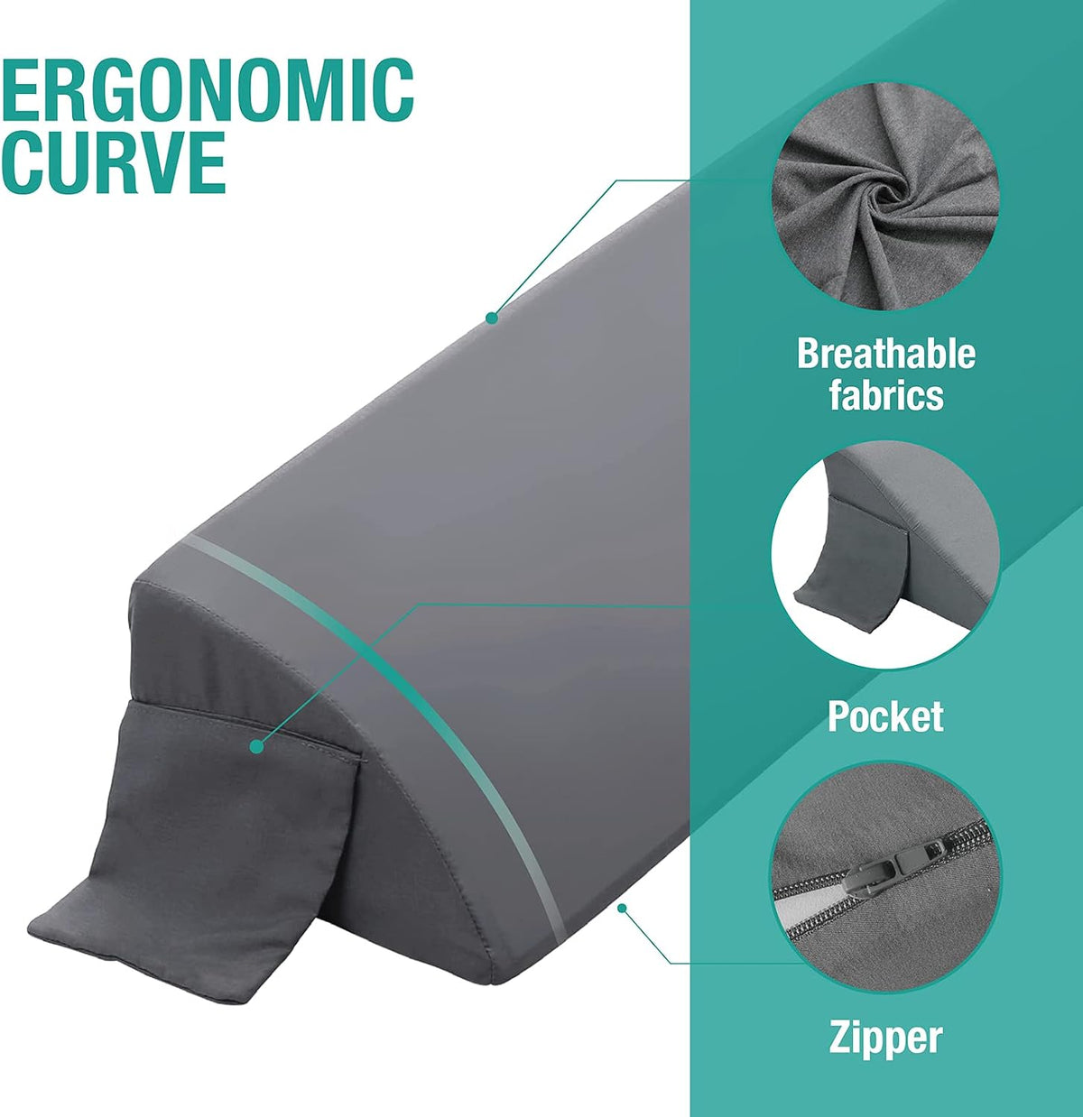 California foam wedge pillows in Gray, alternate view 7