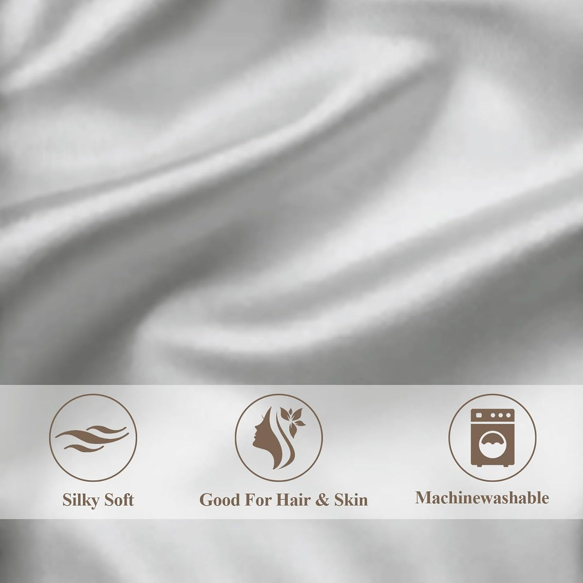 King (20x36 Inch) polyester pillowcases in silver Grey, alternate view 6