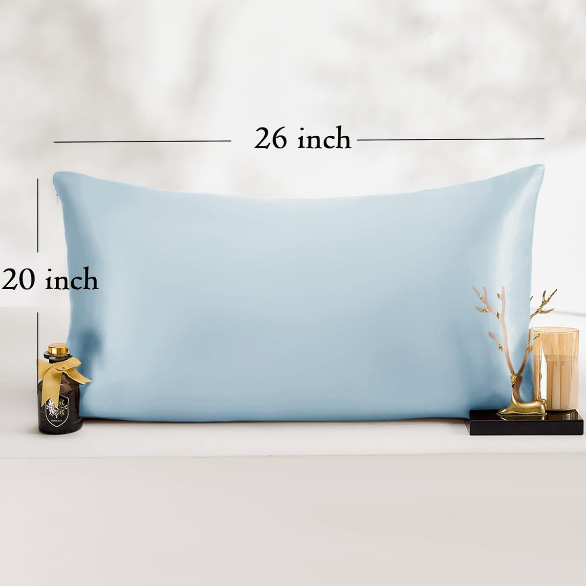 Standard (20x26 Inch) satin pillowcases in sky Blue, alternate view 6