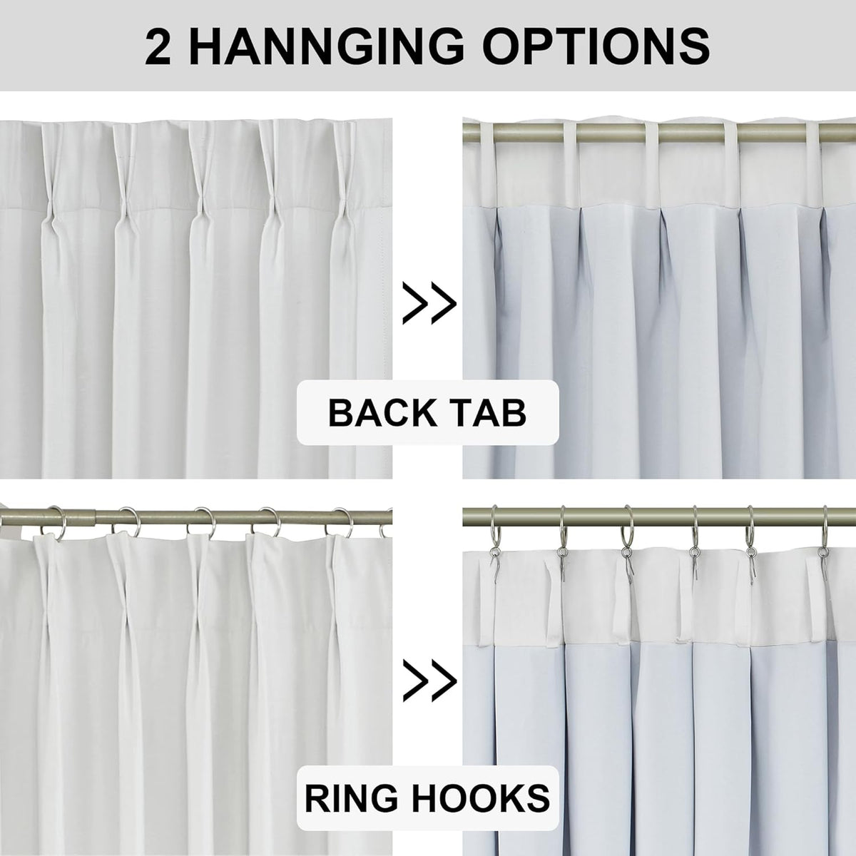 120"L x 40"W polyester curtains in White, alternate view 6