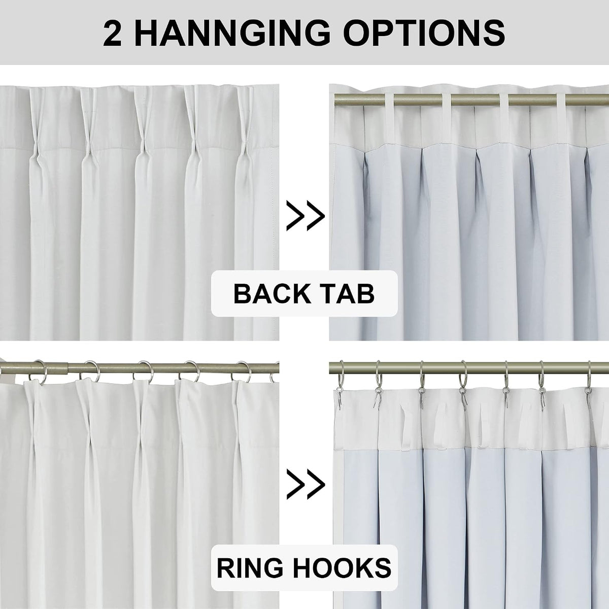 84"L x 40"W polyester curtains in White, alternate view 5