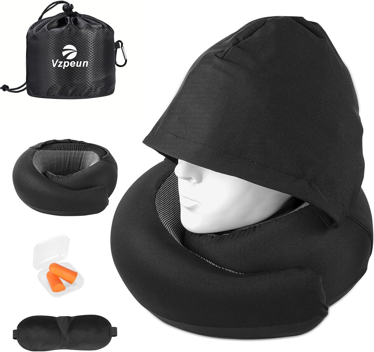 memory foam travel pillows in Black