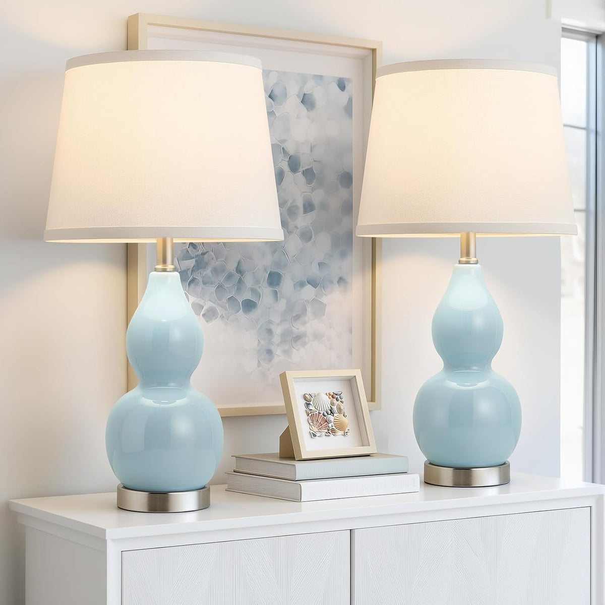 12"D x 12"W x 22.6"H ceramic table lamps