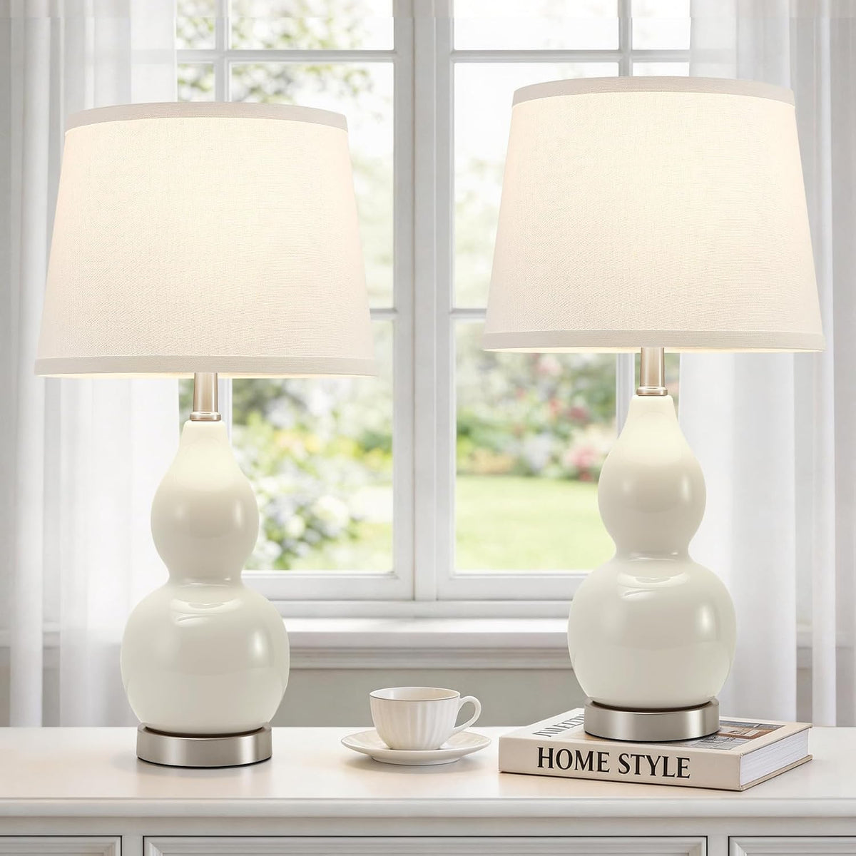 12"D x 12"W x 22.6"H ceramic table lamps
