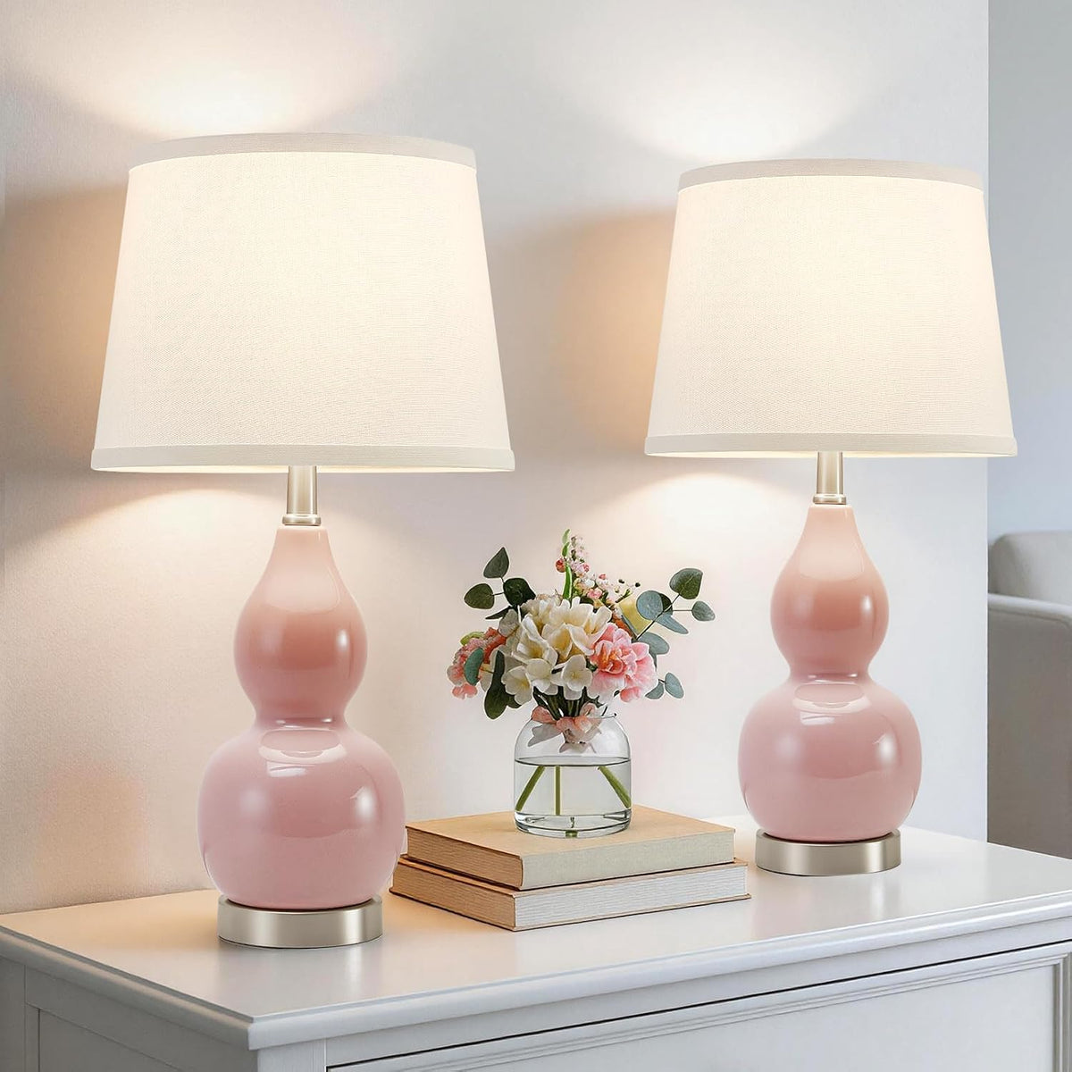 12"D x 12"W x 22.6"H ceramic table lamps, alternate view 4