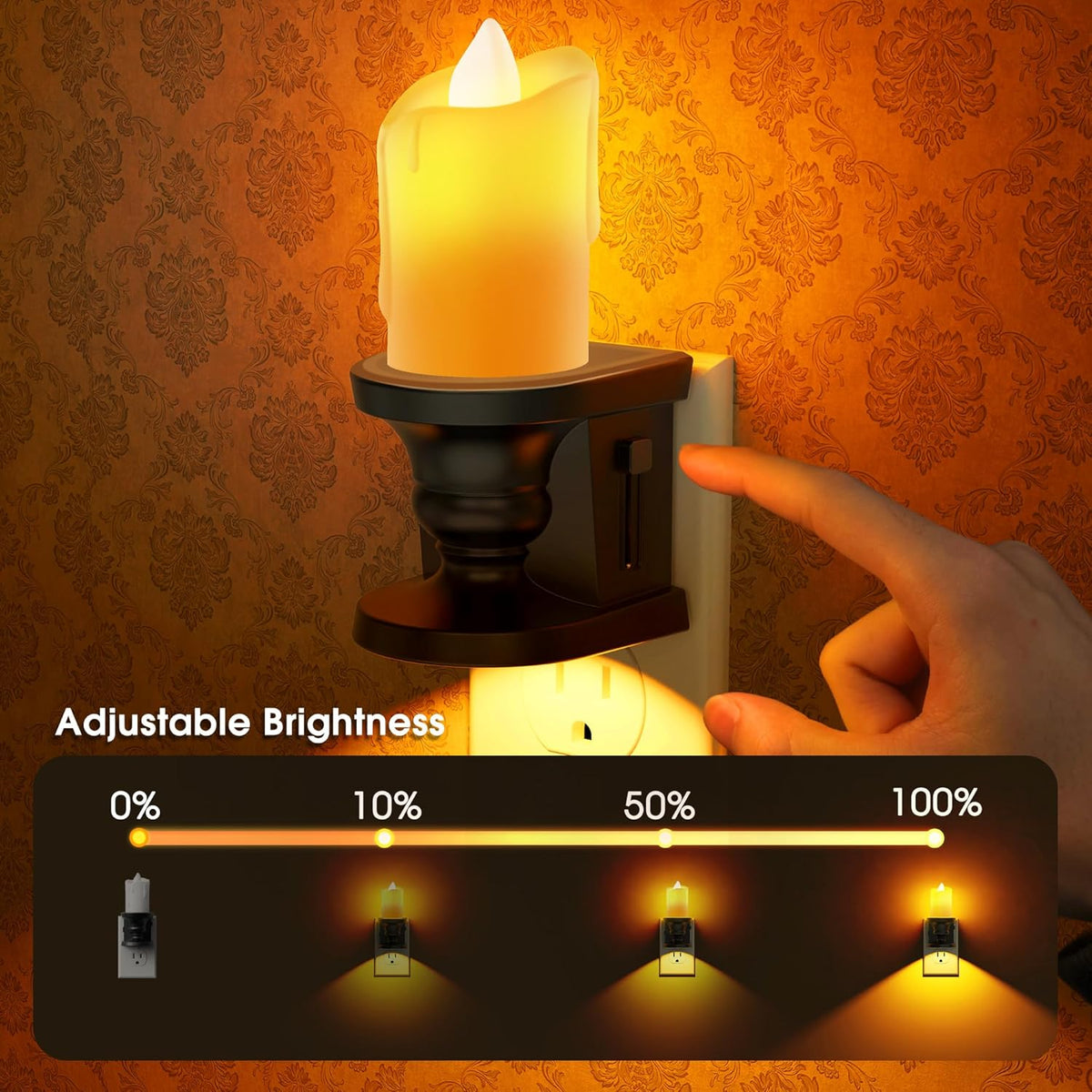 2.95"D x 2"W x 4.9"H plastic night lights & ambient lighting, alternate view 5