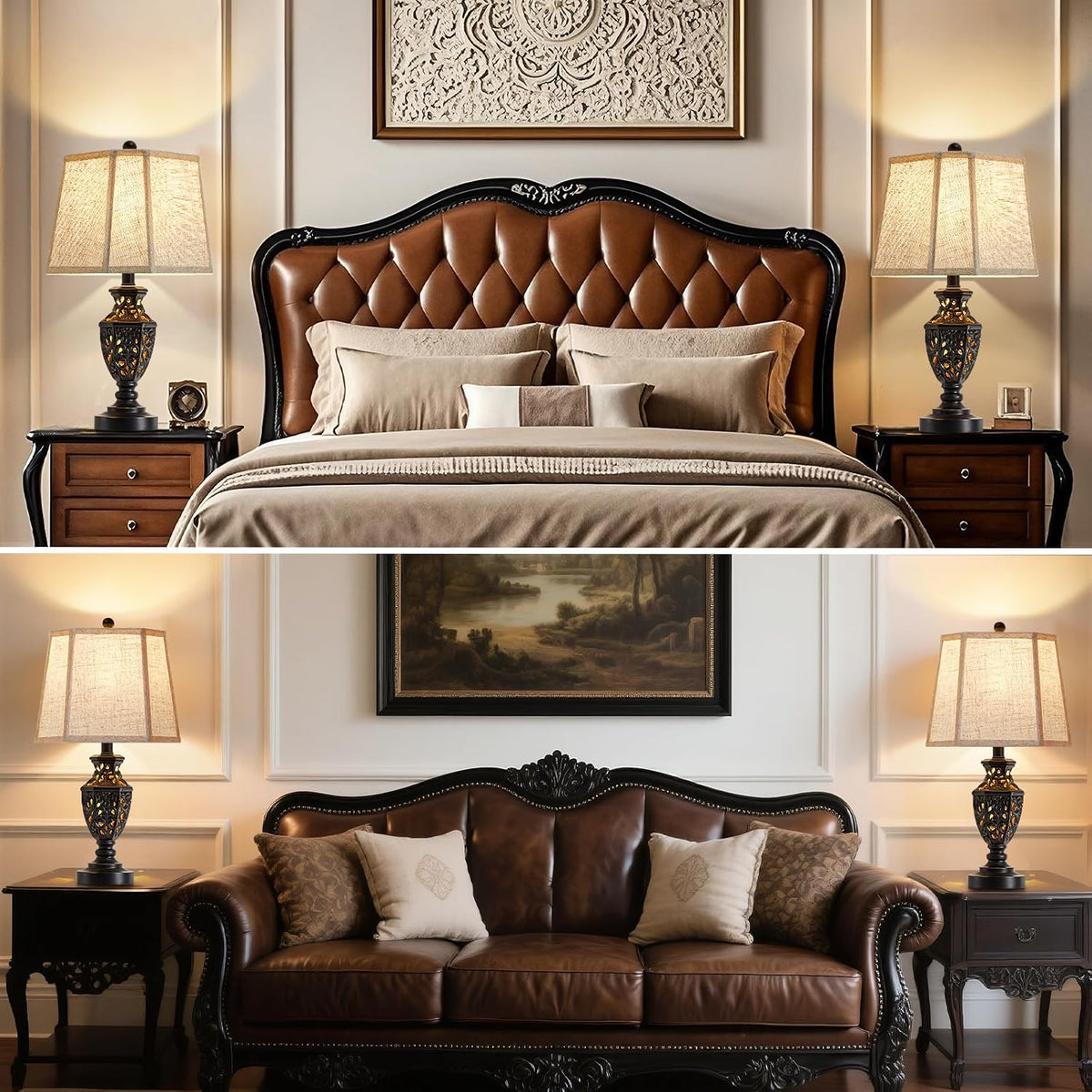 13.78"D x 13.78"W x 23.5"H resin table lamps, alternate view 2