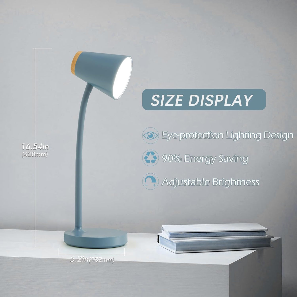 5.2"D x 5.2"W x 16.54"H desk lamps, alternate view 3