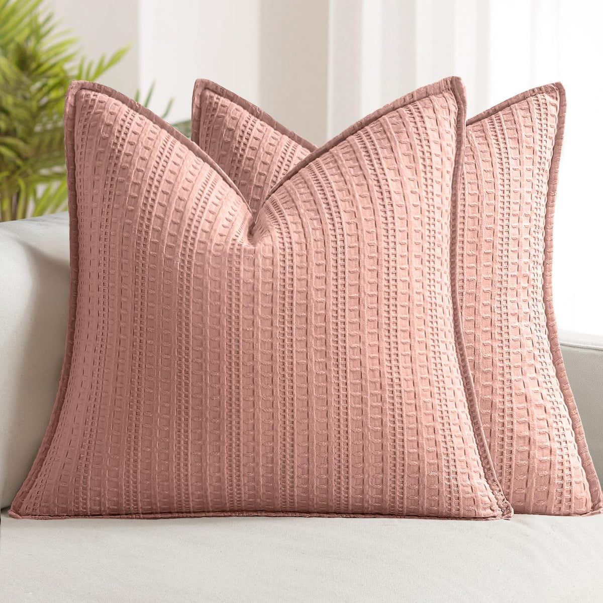 26"L x 26"W cotton throw pillow accessories in Pink