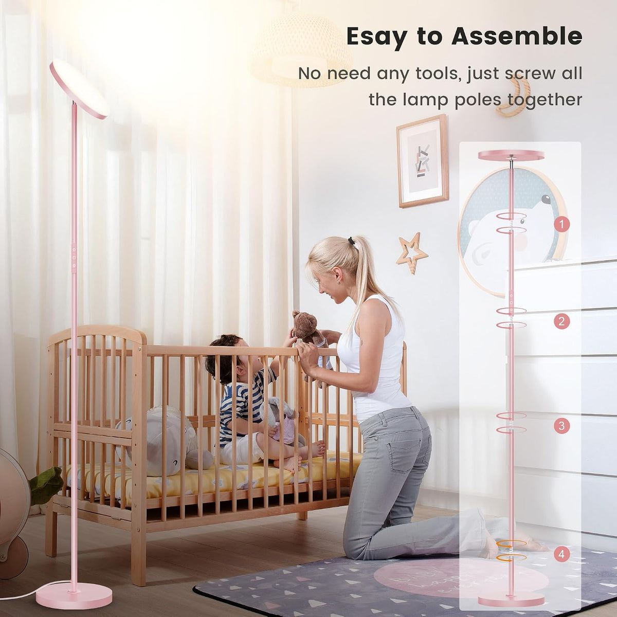 12"D x 8"W x 4"H plastic floor lamps, alternate view 4
