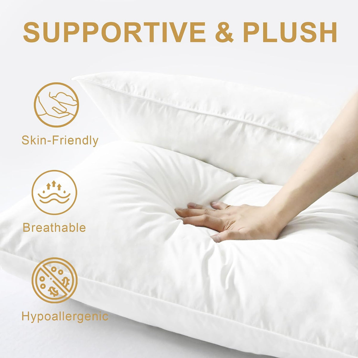 Queen feather pillows in White, alternate view 4