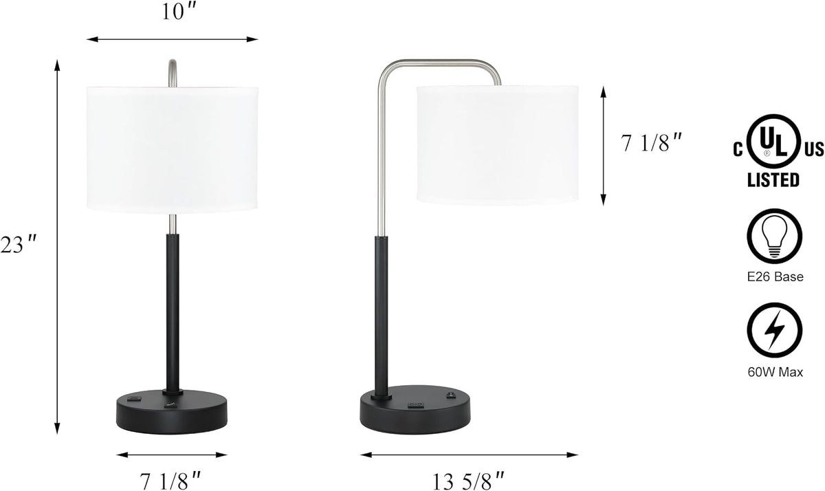 13.63"D x 10"W x 23"H metal table lamps, alternate view 6