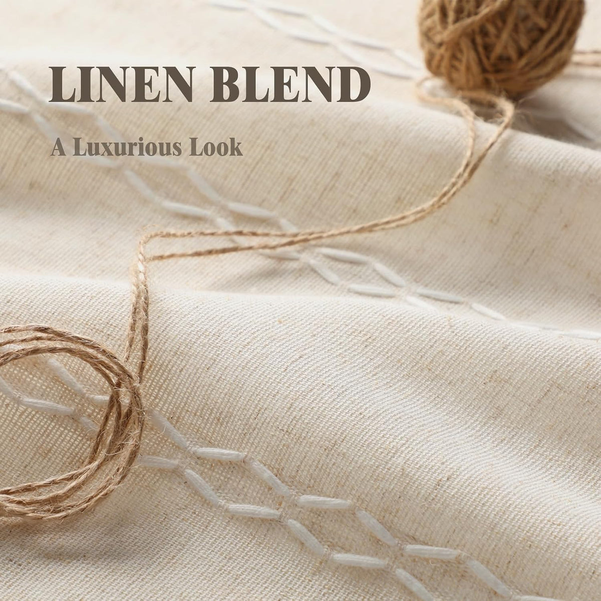 72"L x 52"W linen curtains in Beige, alternate view 6