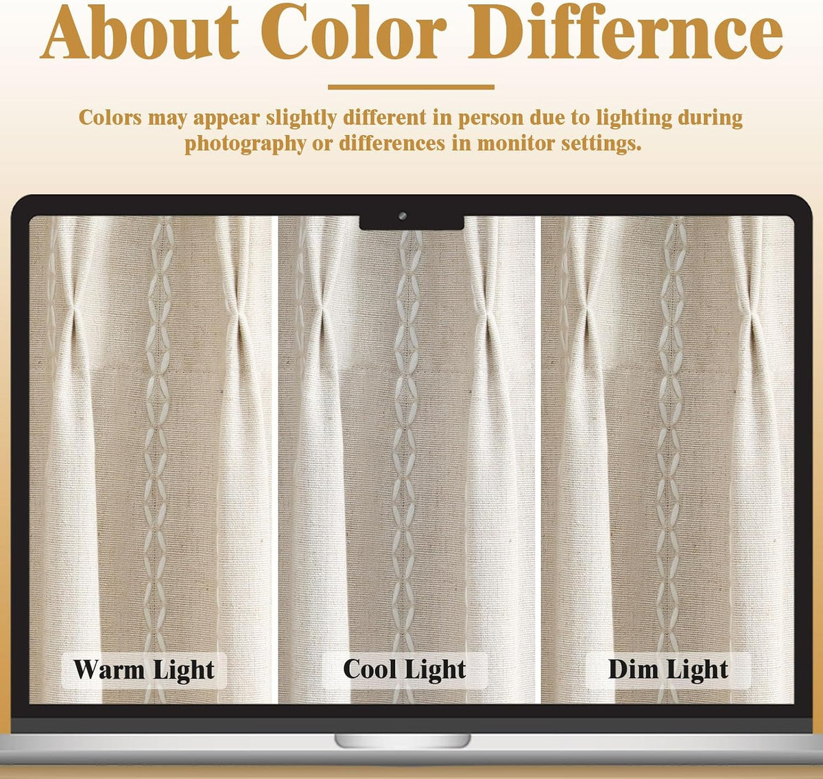 84"L x 40"W linen curtains, alternate view 6