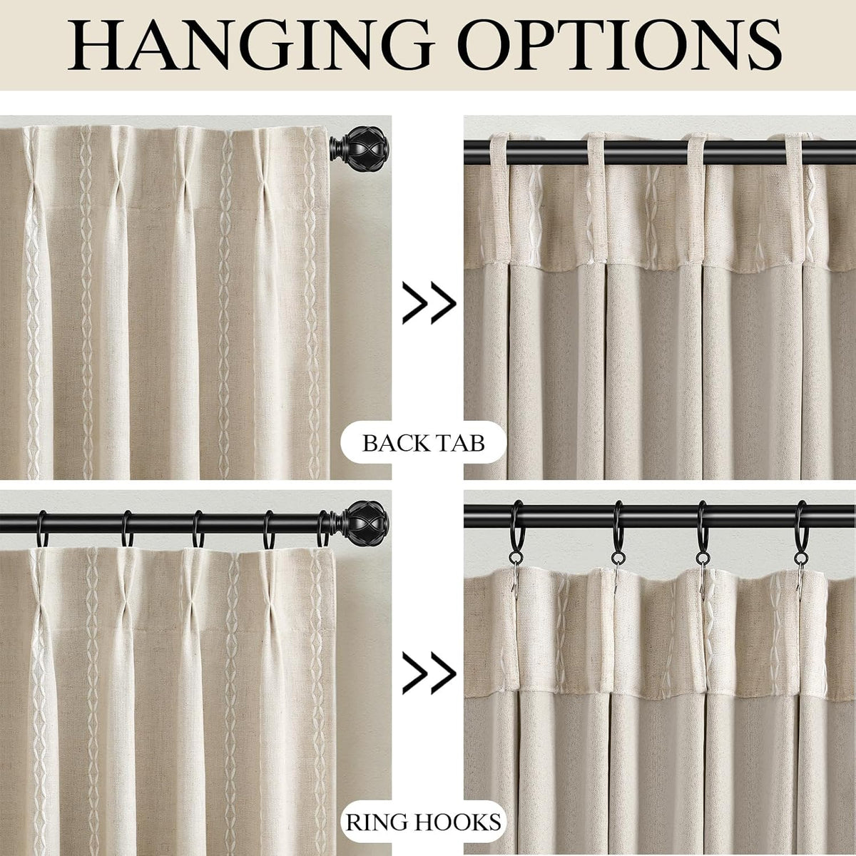 84"L x 40"W linen curtains, alternate view 9