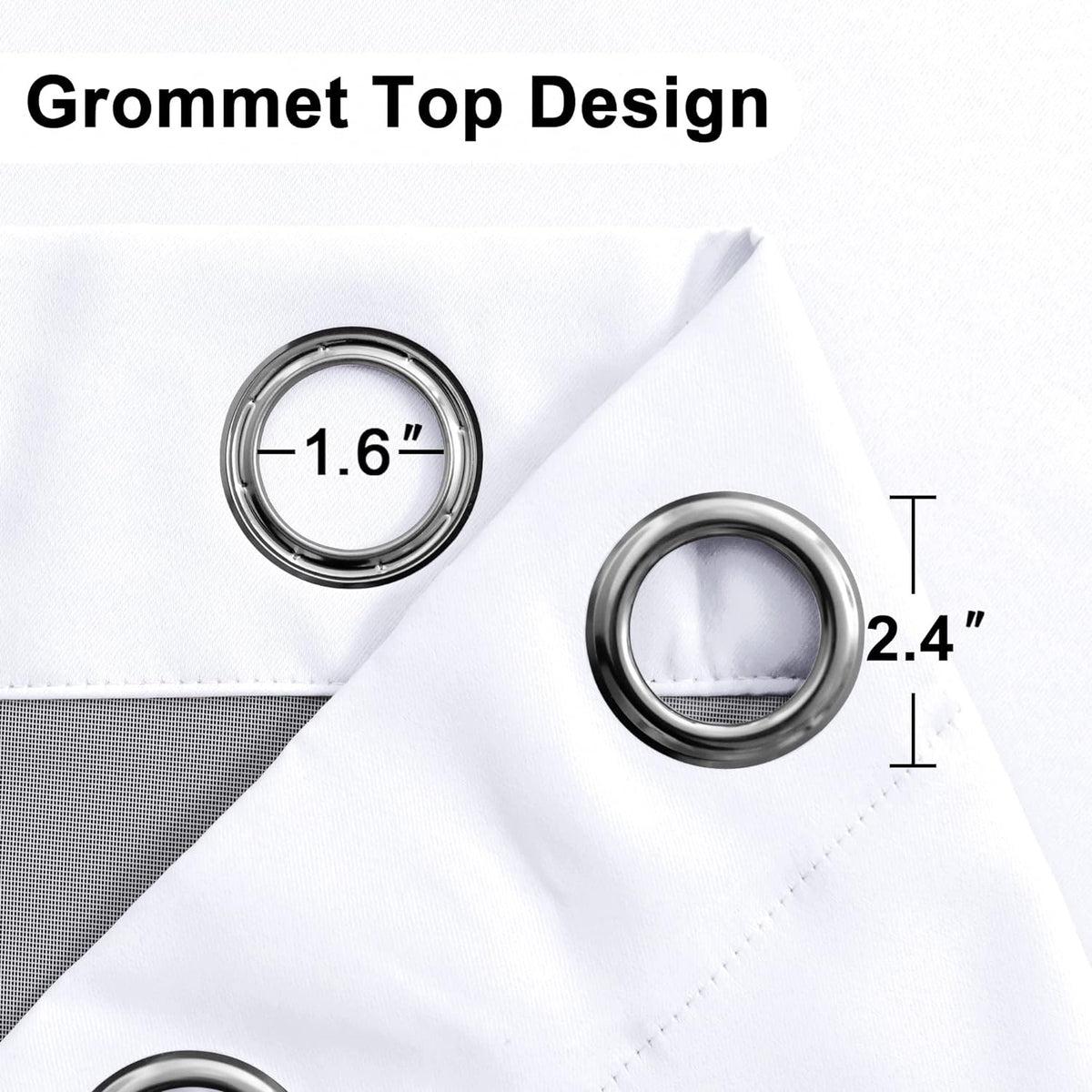 84"L x 70"W polyester curtains in White, alternate view 7