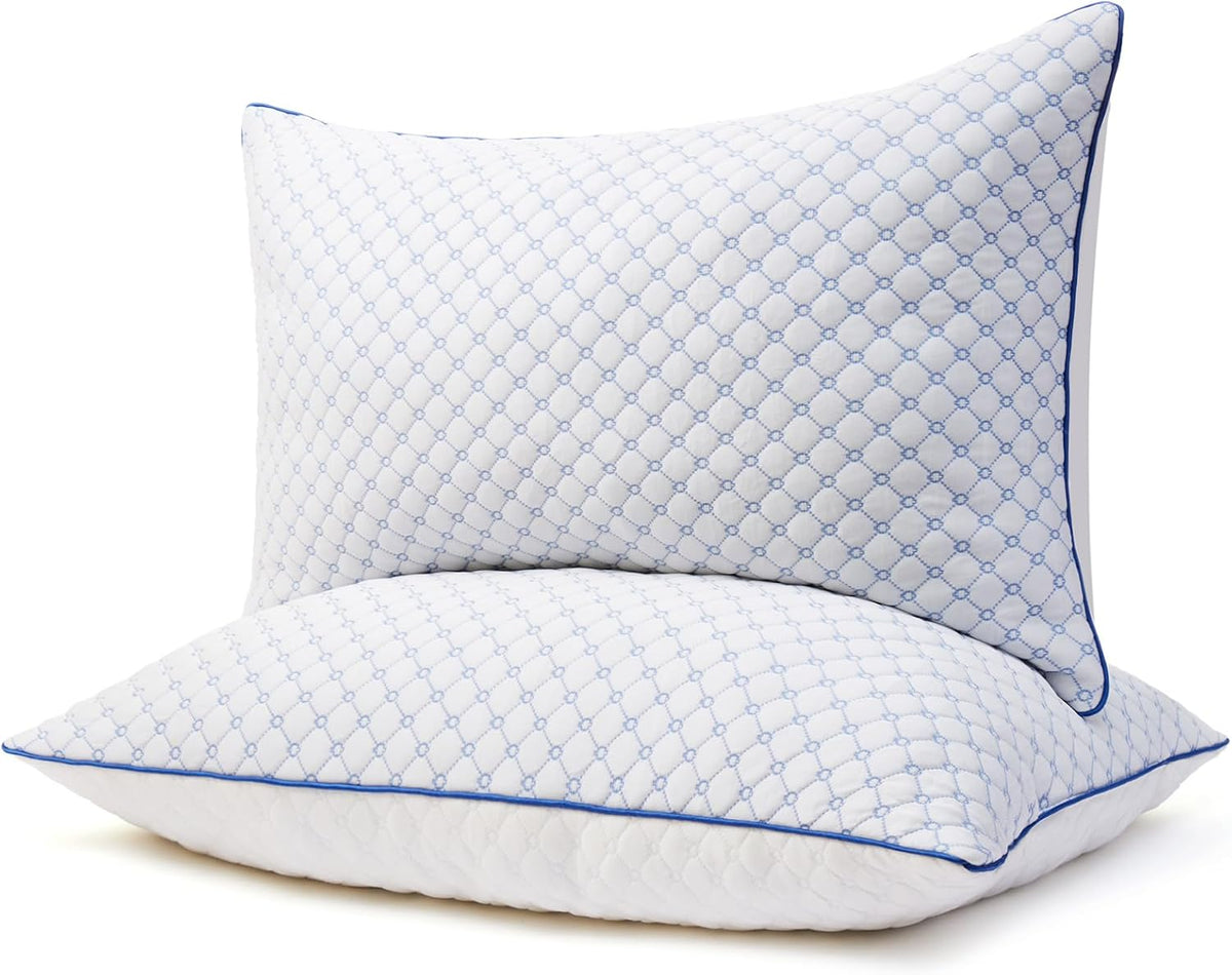 King memory foam pillows in White and Blue