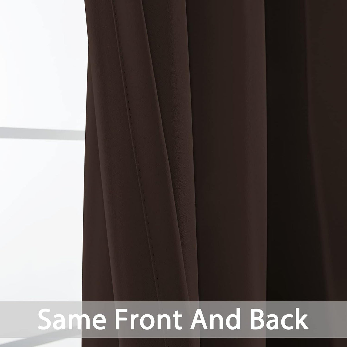 108"L x 52"W fabric curtains in Chocolate Brown, alternate view 4
