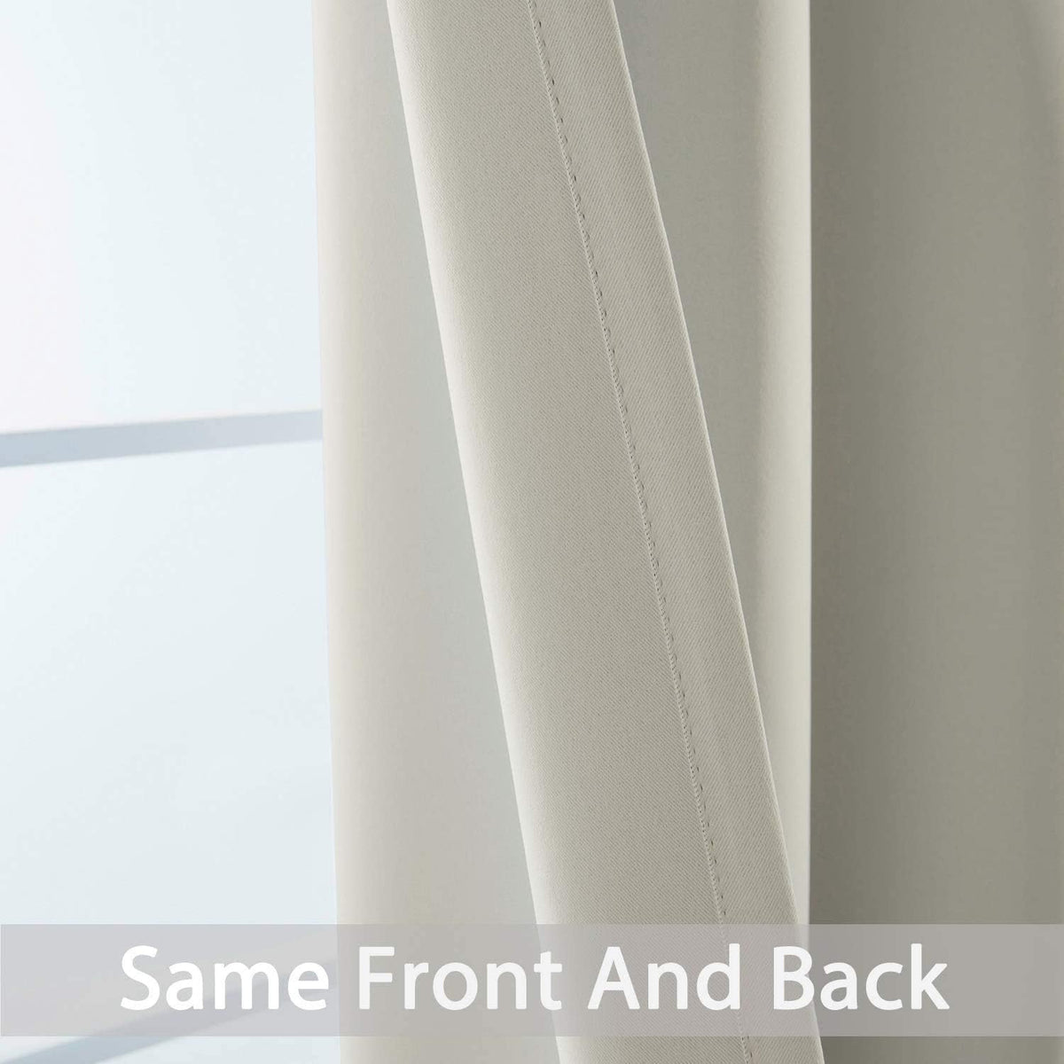 108"L x 52"W fabric curtains in Light Beige, alternate view 5