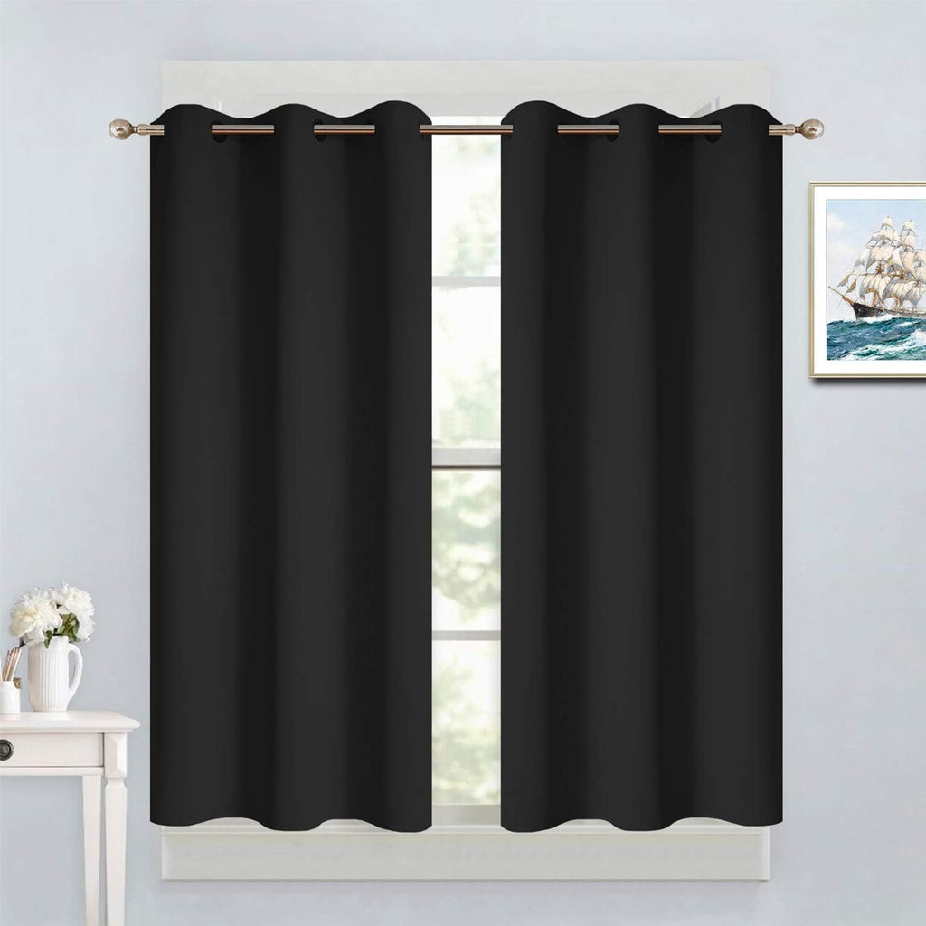 45"L x 38"W fabric curtains in Black