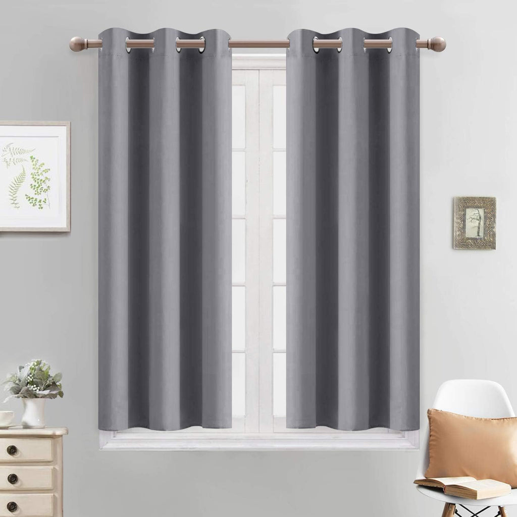 45"L x 38"W fabric curtains in Grey