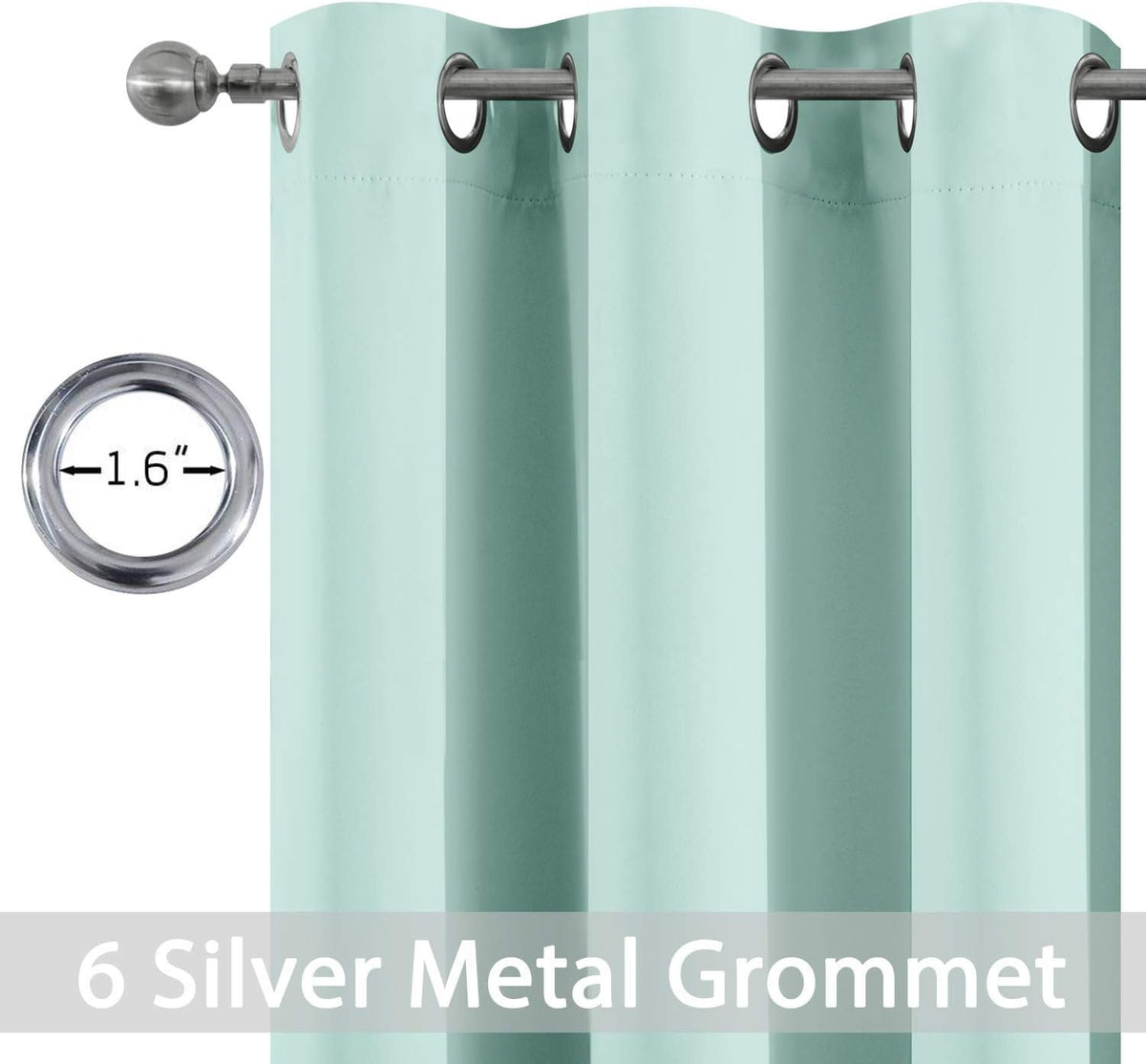 54"L x 38"W fabric curtains in Aqua, alternate view 3