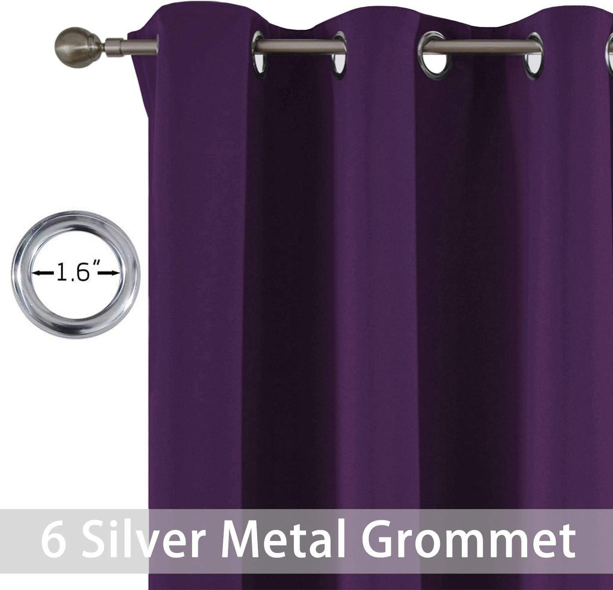 54"L x 38"W fabric curtains in Purple, alternate view 3
