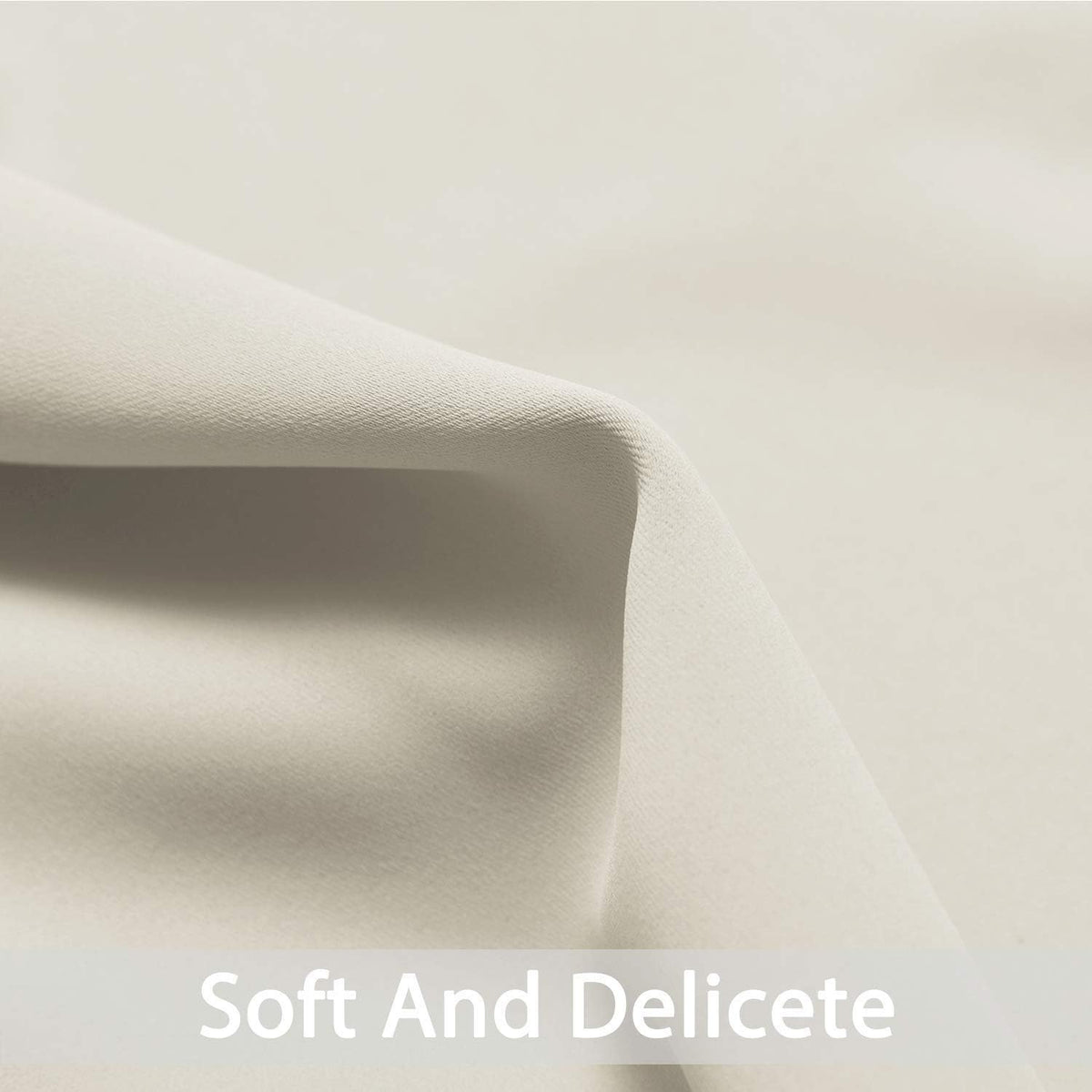 54"L x 52"W fabric curtains in Light Beige, alternate view 3