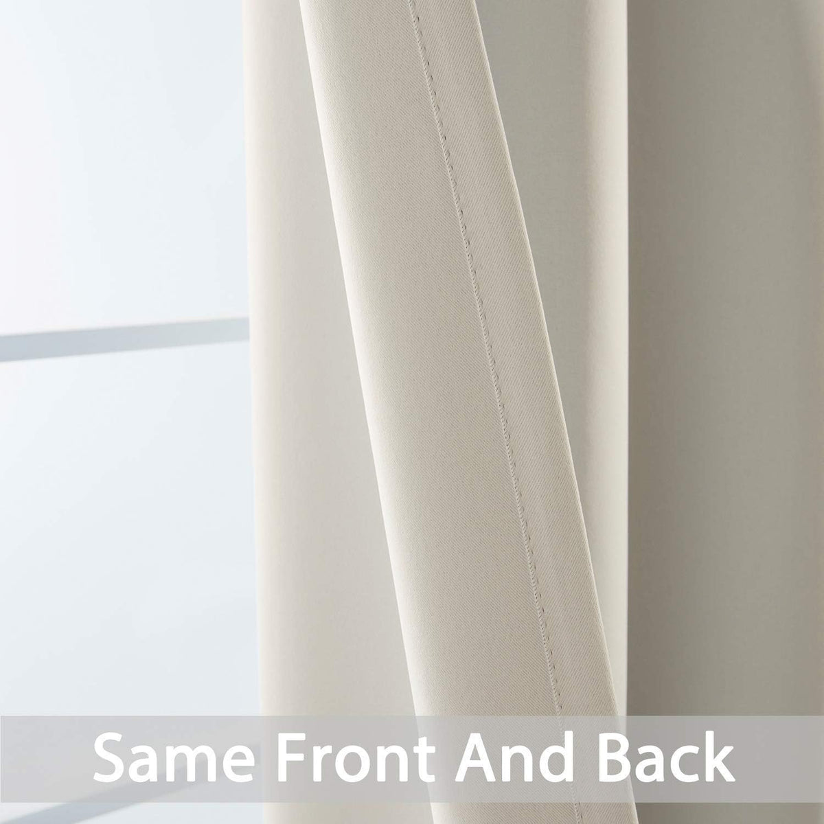 54"L x 52"W fabric curtains in Light Beige, alternate view 4