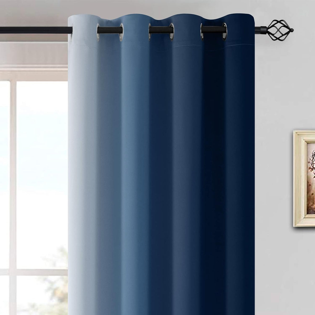 54"L x 52"W polyester curtains in Blue, alternate view 3