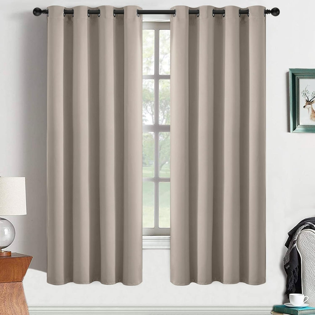 63"L x 52"W fabric curtains in Natural