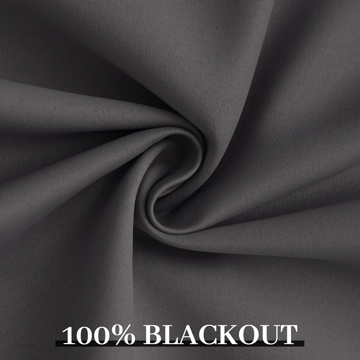 63"L x 52"W polyester curtains in Charcoal Grey With Black Liner, alternate view 7