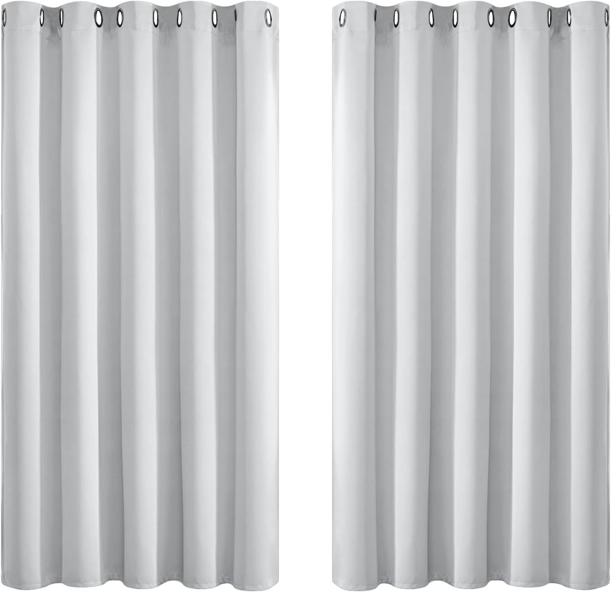 63"L x 62"W fabric curtains in Greyish White