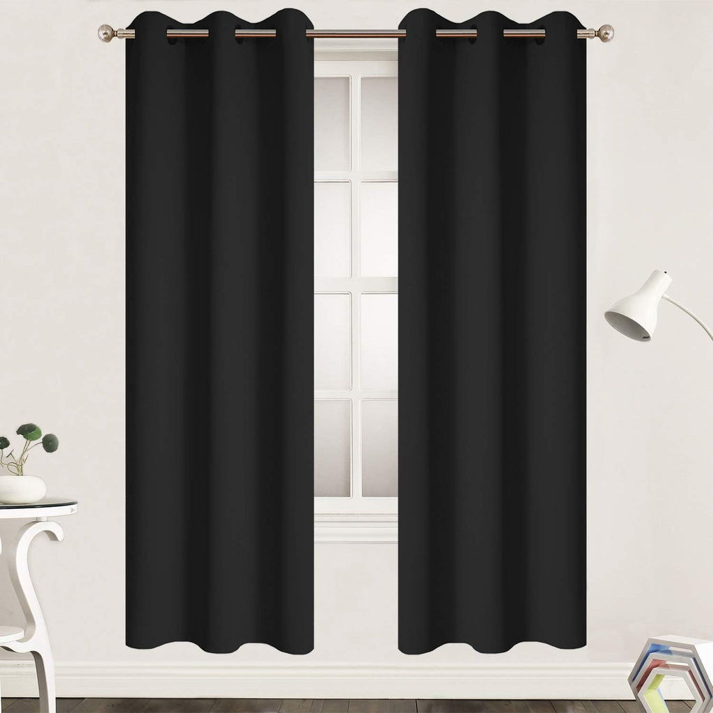 72"L x 38"W fabric curtains in Black