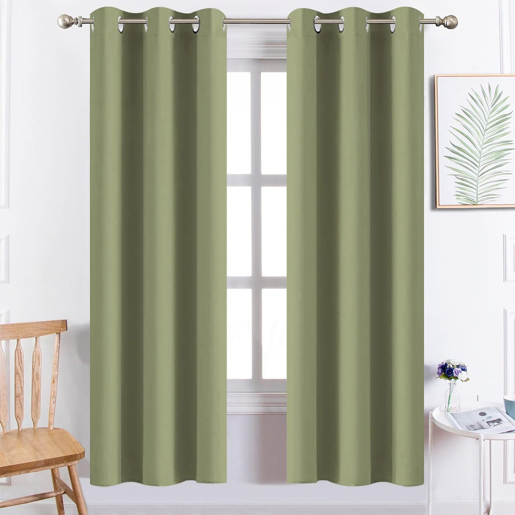72"L x 38"W fabric curtains in Sage Green