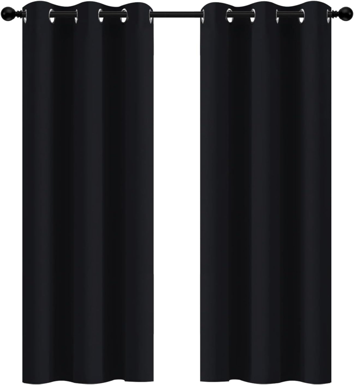 72"L x 42"W fabric curtains in Black