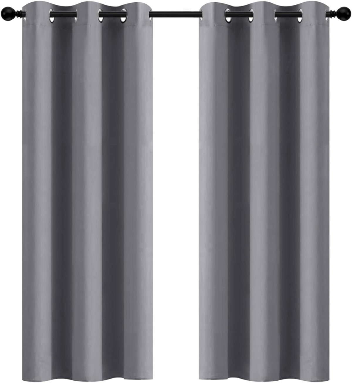 72"L x 42"W fabric curtains in Grey