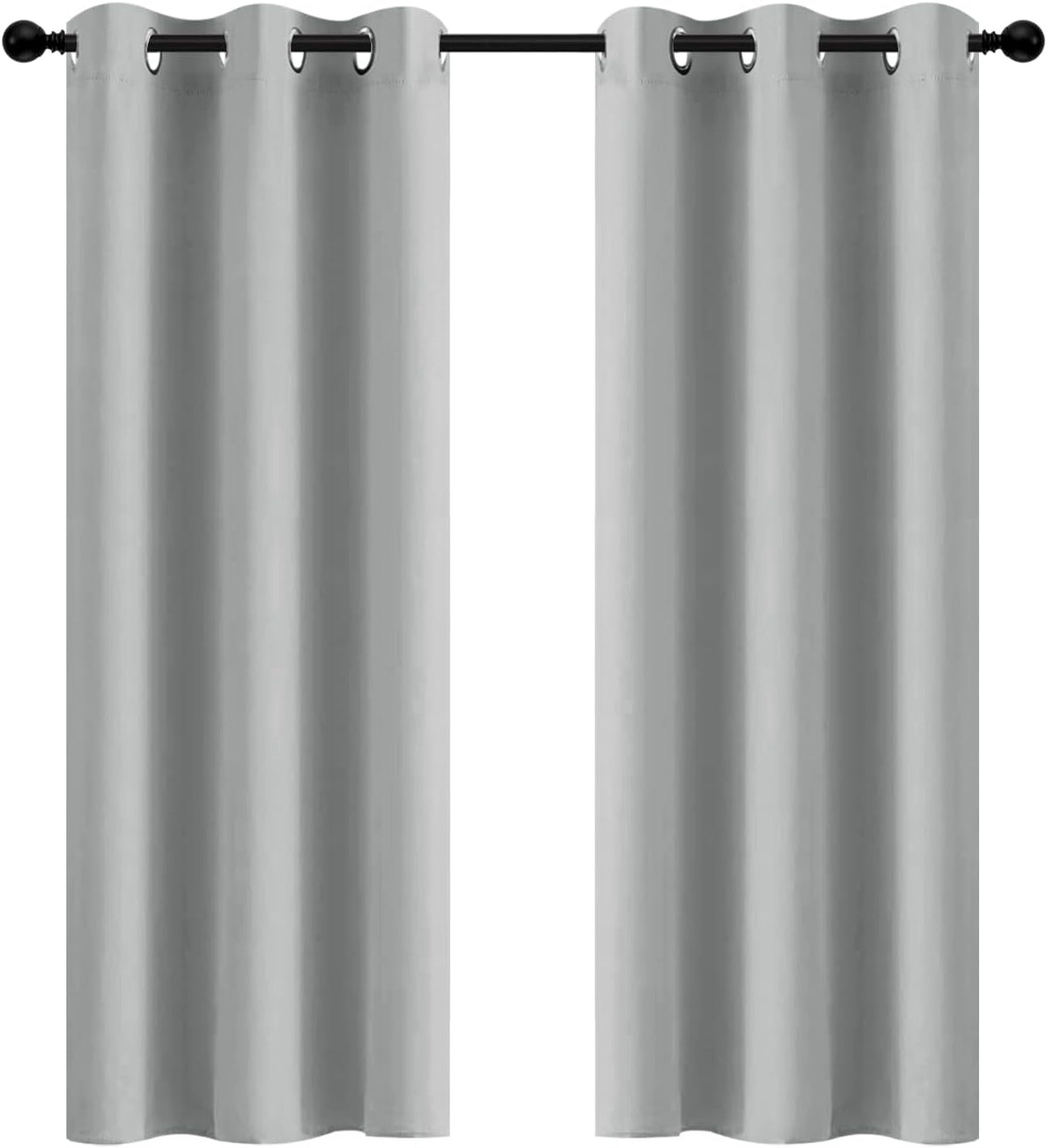 72"L x 42"W fabric curtains in Light Grey