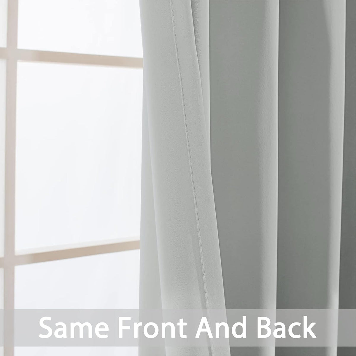 72"L x 42"W fabric curtains in Light Grey, alternate view 6